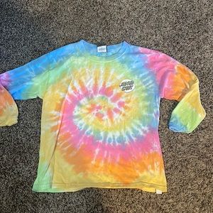 tie dye long sleeve santa cruz shirt